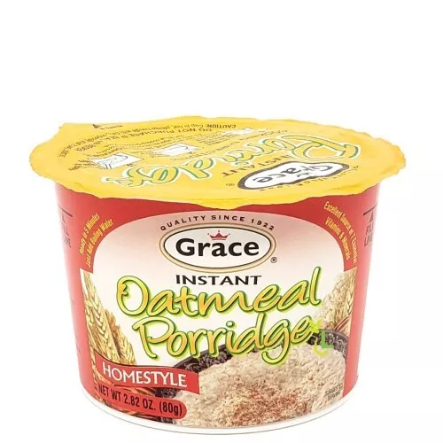 Grace Instant Porridge Cornmeal, Oatmeal 6pack