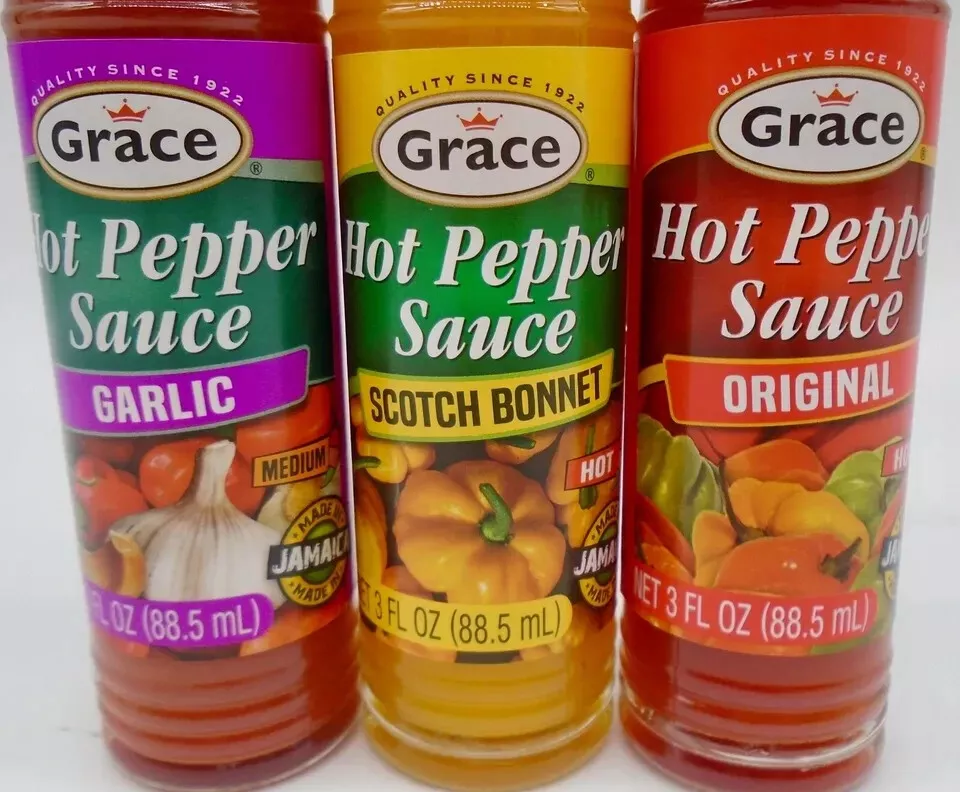 Grace Hot Pepper Sauce 3 fl oz 3pck Garlic, Scotch Bonnet

